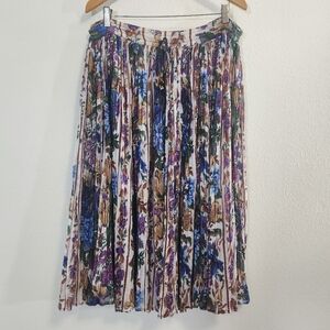 SHORT CIRCUIT Skirt Floral Midi Drawstring OS Pleats Boho Festival Gypsy Vintage
